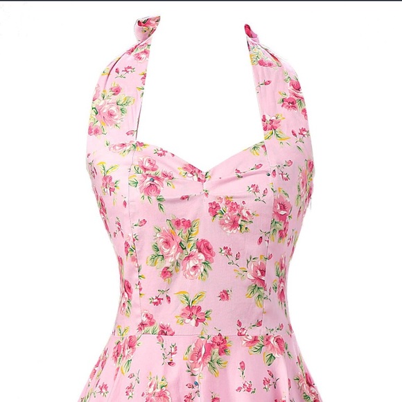 Pink vintage style halter dress - Picture 4 of 8